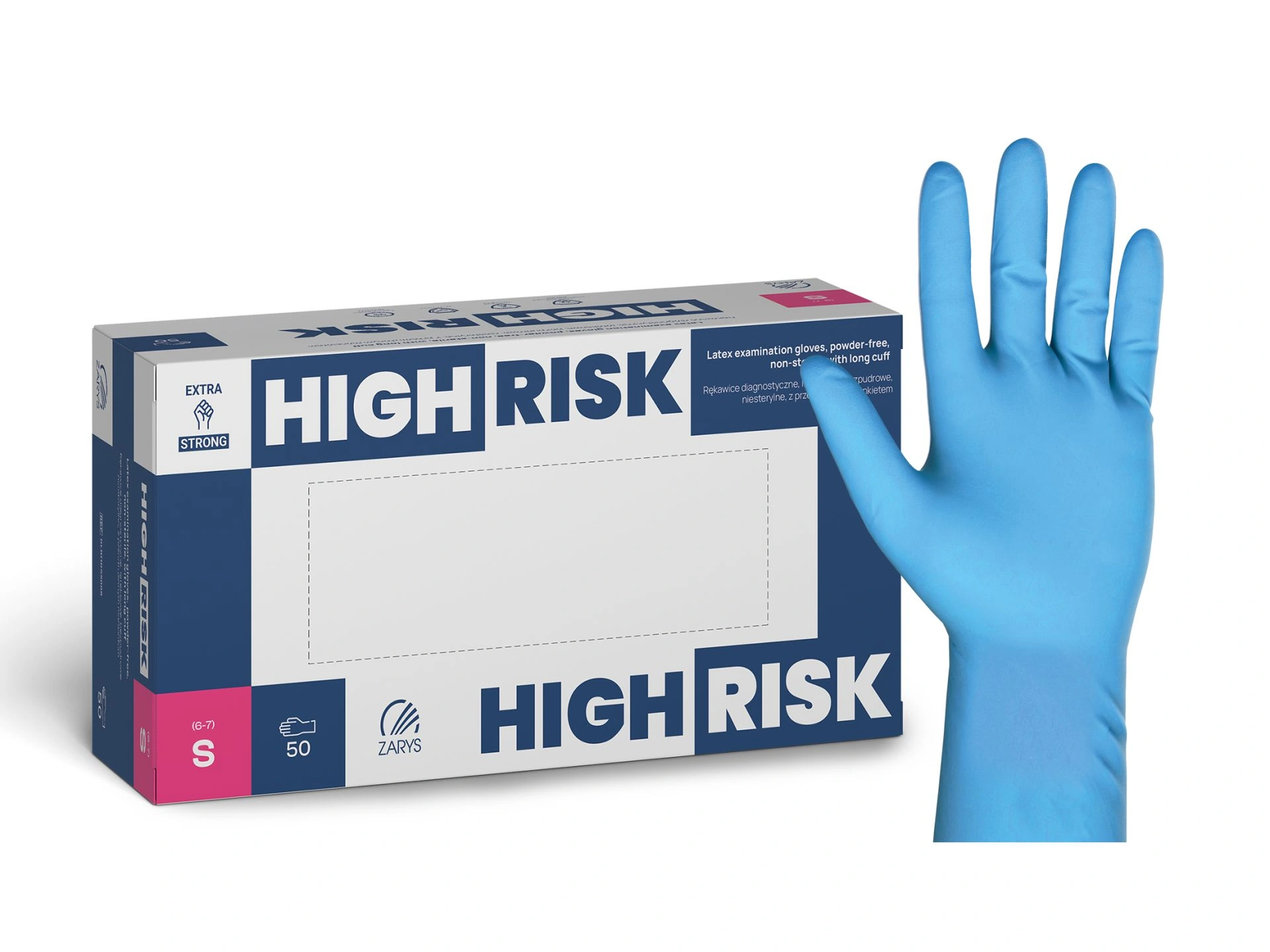 14734-rukavice vysetrovacie latexove nepudrovane high risk medicare s100ks